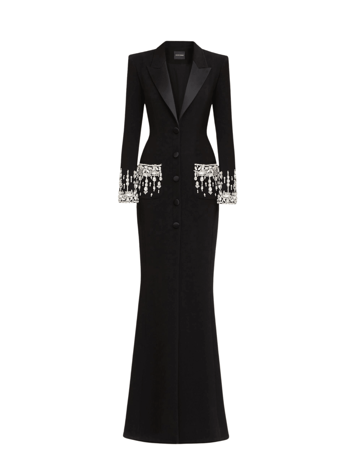 Abito blazer con strass Hassan in nero 