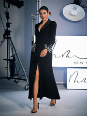 Abito blazer con strass Hassan in nero 