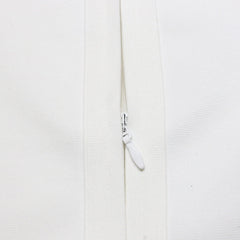 Vestito estivo sexy di alta qualità, senza maniche, con scollo a V, nappa e diamanti, bianco, da donna, aderente, da festa, da club
