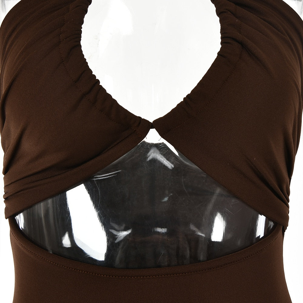 Vestito lungo estivo sexy con scollo all'americana, senza maniche e senza spalline, per le donne, elegante, da festa in discoteca, con spacco.