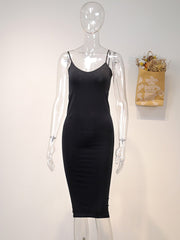 Jastie Abito sottoveste senza cuciture color carne 2023 Estate Donna Cinghie regolabili Sexy Abiti elasticizzati Aderente Slim Midi Dress Underdress