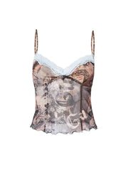 Gonna corta aderente con stampa in pizzo, elegante, da sera, casual, di lusso, da donna, stile hot girl, y2k