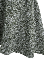 Hooded Heathered High Low Midi Knitted Dress Knit High Waist A Line Midi Irregular Vestido Feminino Autumn Winter