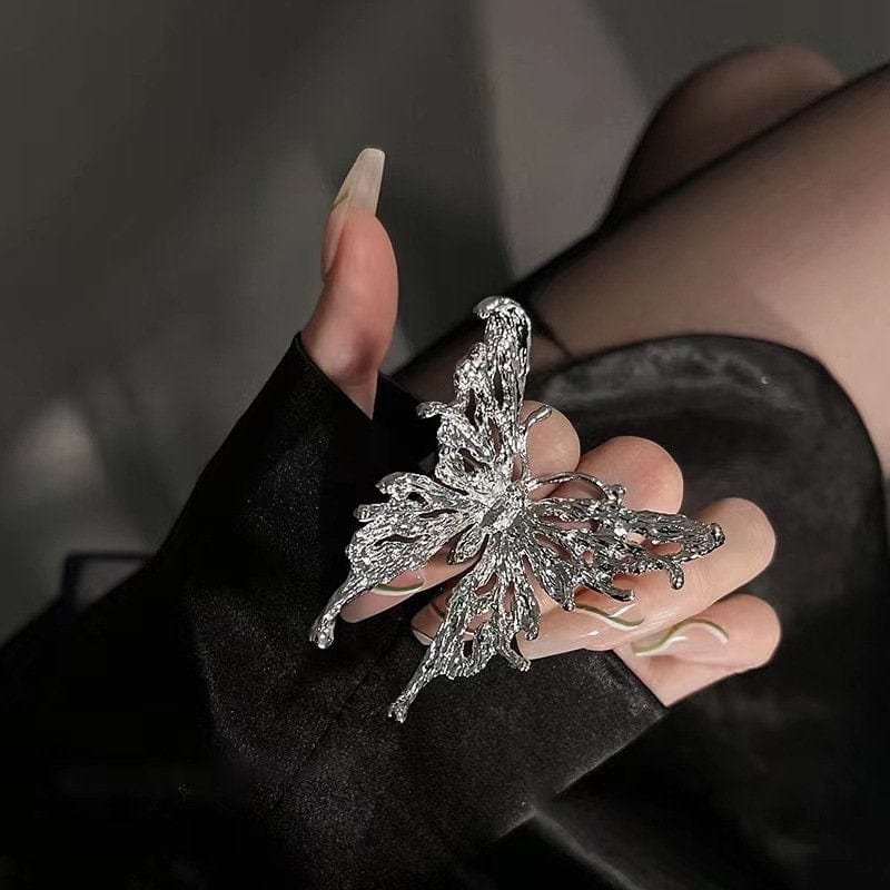 Elegante anello a farfalla regolabile oversize