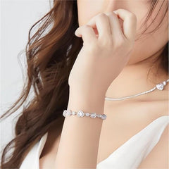 Braccialetto chic con cuore di cristallo rosa