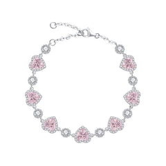 Braccialetto chic con cuore di cristallo rosa